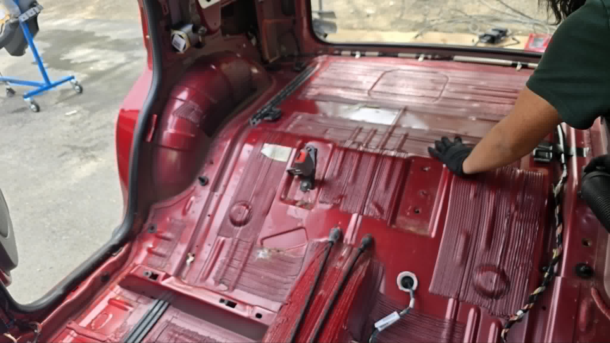 Bare floor pan, work in progress